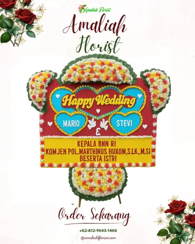 Karangan Papan Bunga Pernikahan di Discovery Ancol Hotel – Grand Ballroom